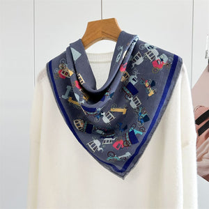 MaraSilk Pure Mulberry Silk-Wool Scarf - Square MS897