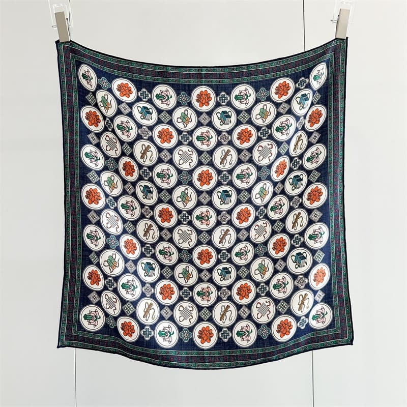 MaraSilk Pure Mulberry Silk-Wool Scarf - Square MS897 25" x 25" MS89703