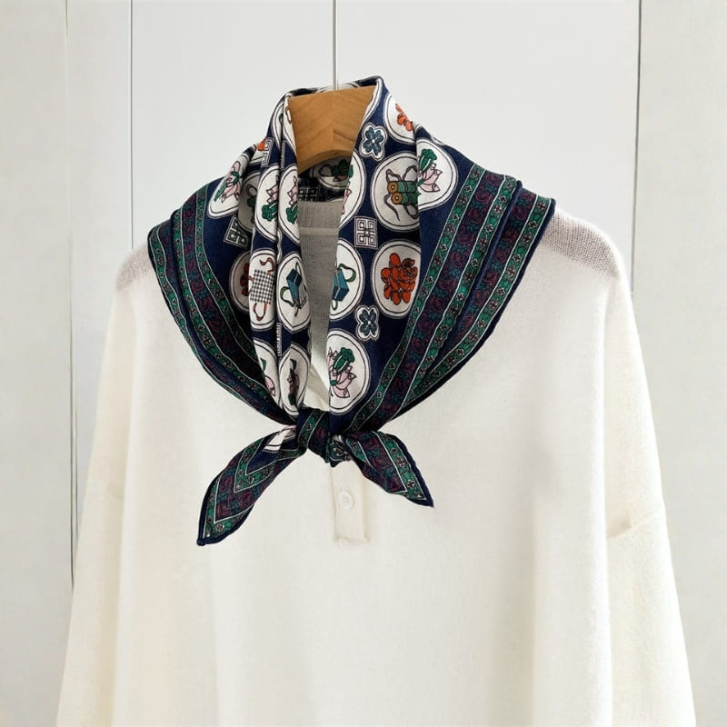 MaraSilk Pure Mulberry Silk-Wool Scarf - Square MS897