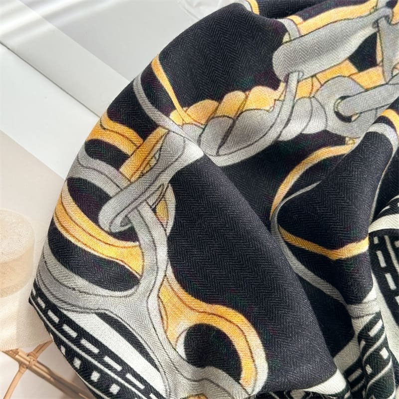 MaraSilk Pure Mulberry Silk-Wool Scarf - Square MS897