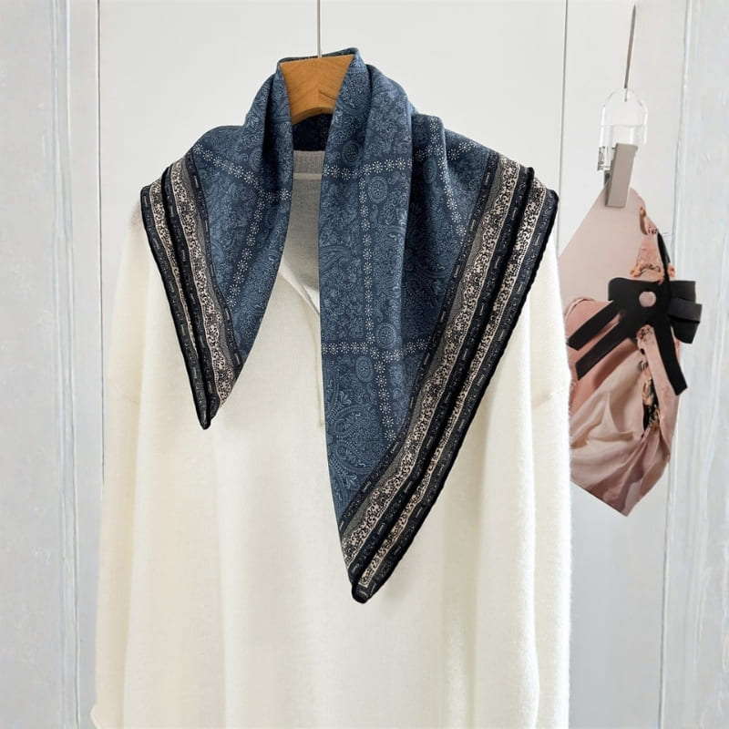MaraSilk Pure Mulberry Silk-Wool Scarf - Square MS897