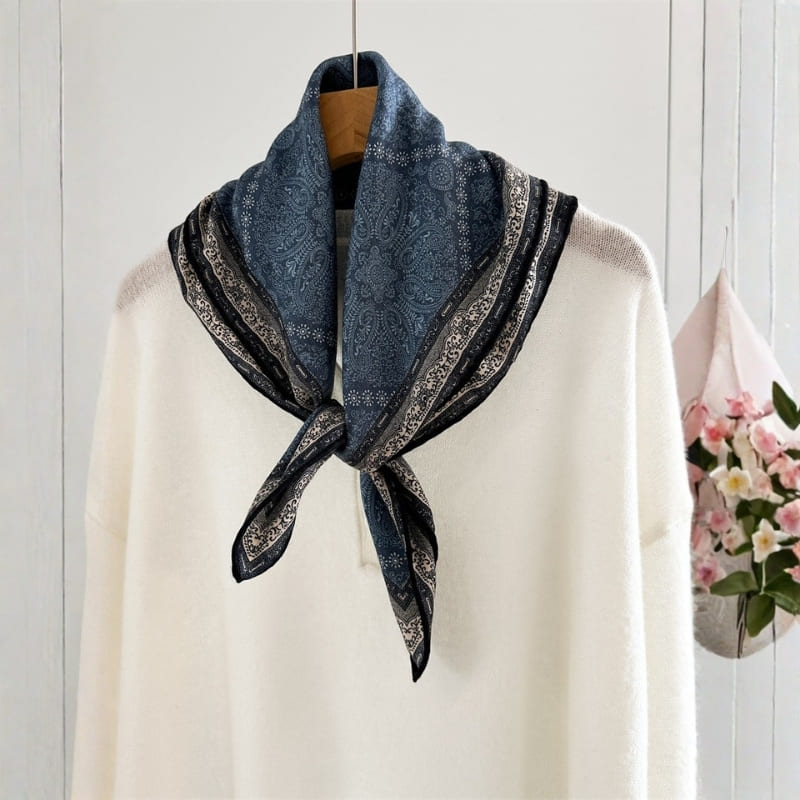 MaraSilk Pure Mulberry Silk-Wool Scarf - Square MS897