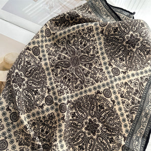 MaraSilk Pure Mulberry Silk-Wool Scarf - Square MS897