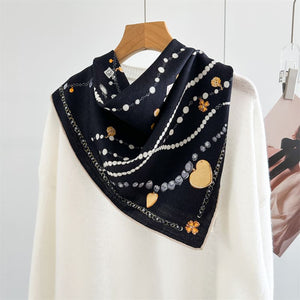 MaraSilk Pure Mulberry Silk-Wool Scarf - Square MS897