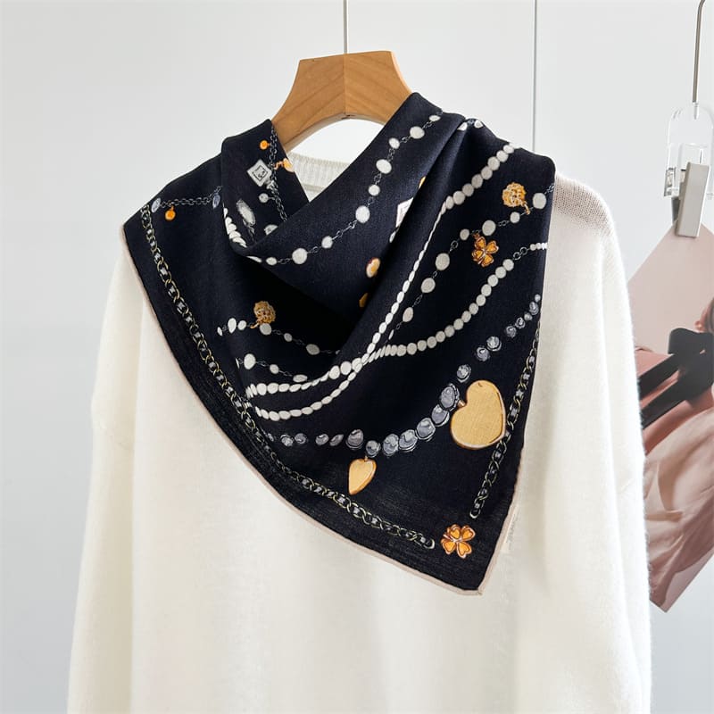 MaraSilk Pure Mulberry Silk-Wool Scarf - Square MS897