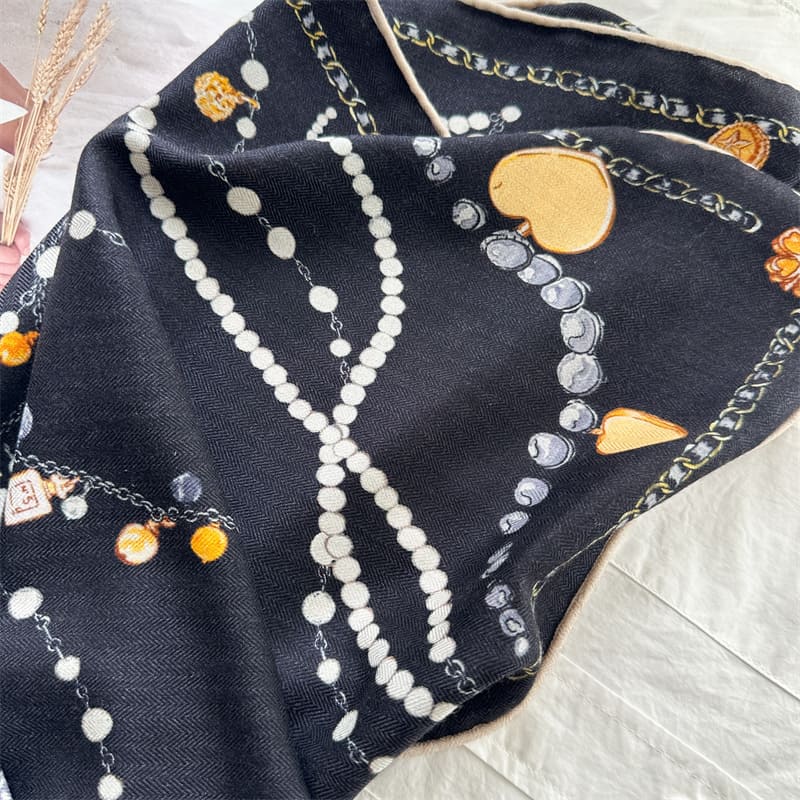 MaraSilk Pure Mulberry Silk-Wool Scarf - Square MS897