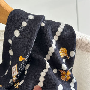 MaraSilk Pure Mulberry Silk-Wool Scarf - Square MS897