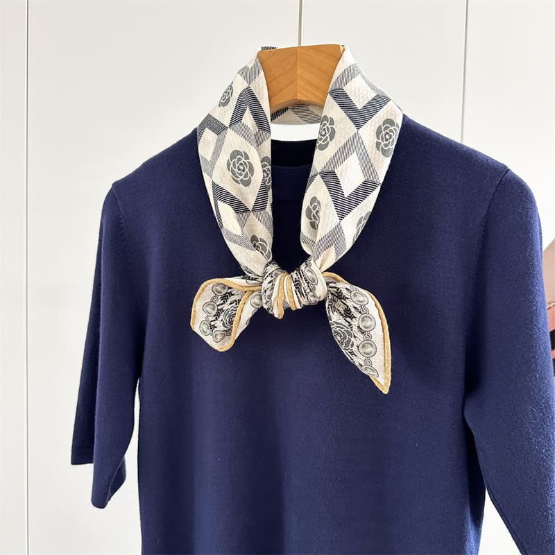 MaraSilk Pure Mulberry Silk-Wool Scarf - Square MS898
