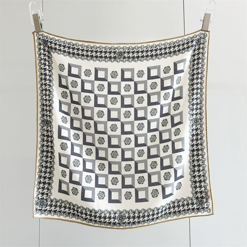 MaraSilk Pure Mulberry Silk-Wool Scarf - Square MS898