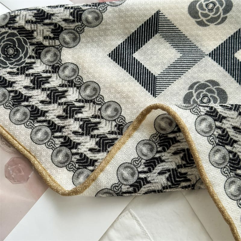 MaraSilk Pure Mulberry Silk-Wool Scarf - Square MS898