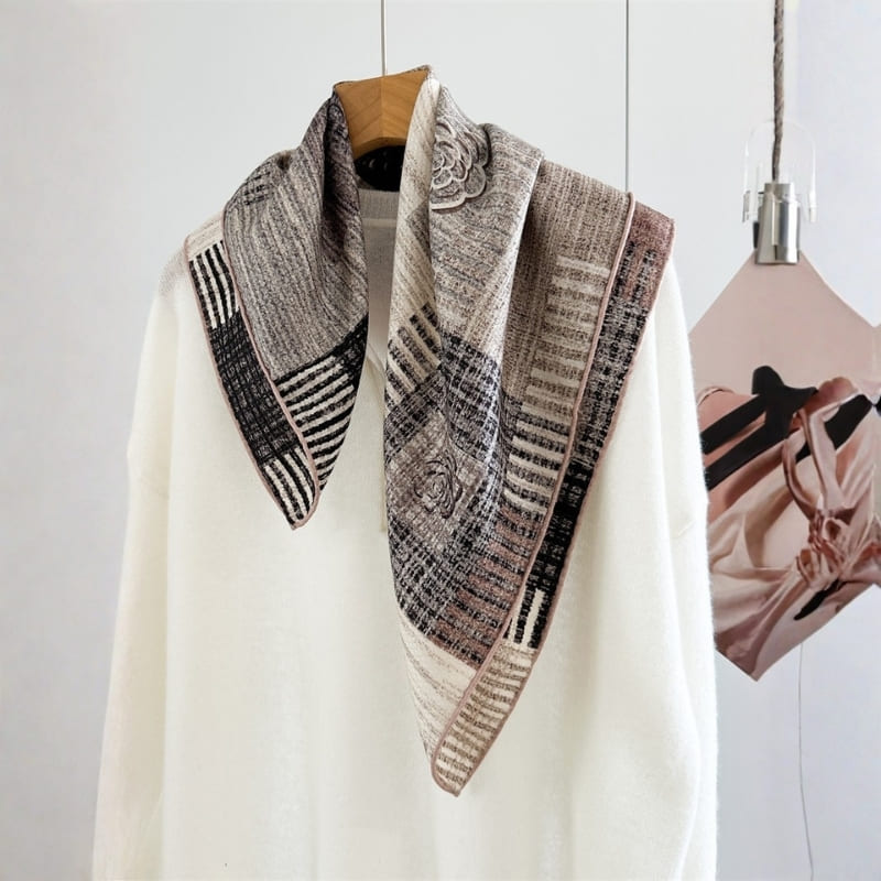 MaraSilk Pure Mulberry Silk-Wool Scarf - Square MS899