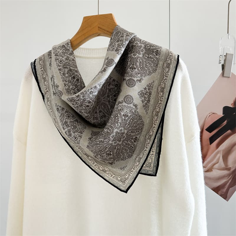 MaraSilk Pure Mulberry Silk-Wool Scarf - Square MS900