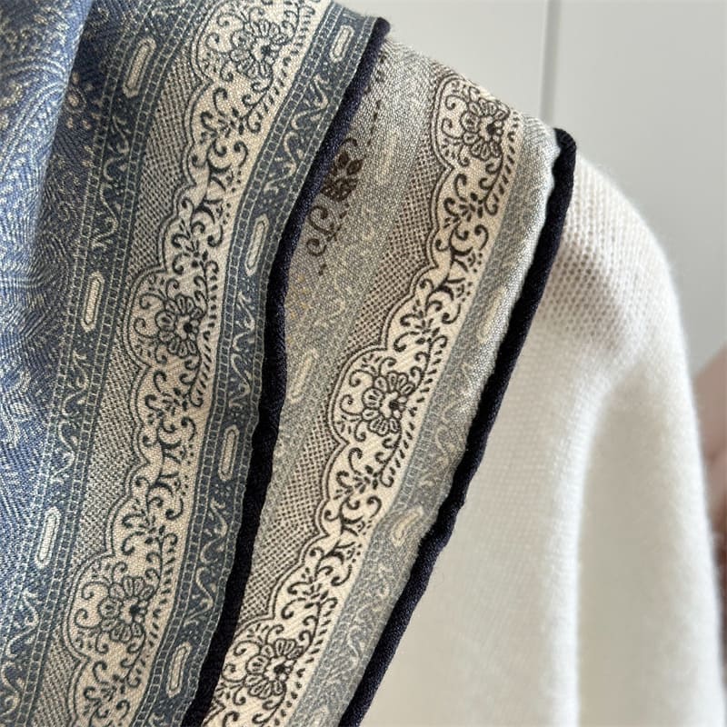 MaraSilk Pure Mulberry Silk-Wool Scarf - Square MS900
