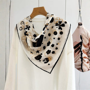 MaraSilk Pure Mulberry Silk-Wool Scarf - Square MS904