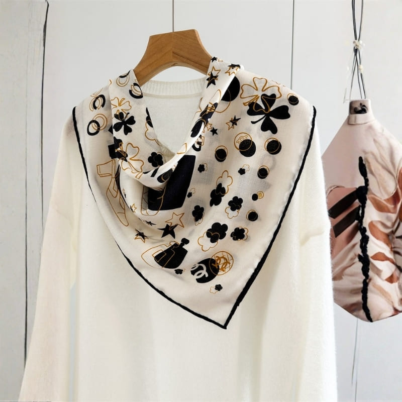 MaraSilk Pure Mulberry Silk-Wool Scarf - Square MS904
