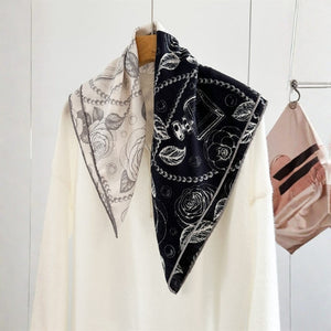 MaraSilk Pure Mulberry Silk-Wool Scarf - Square MS904