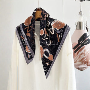 MaraSilk Pure Mulberry Silk-Wool Scarf - Square MS904