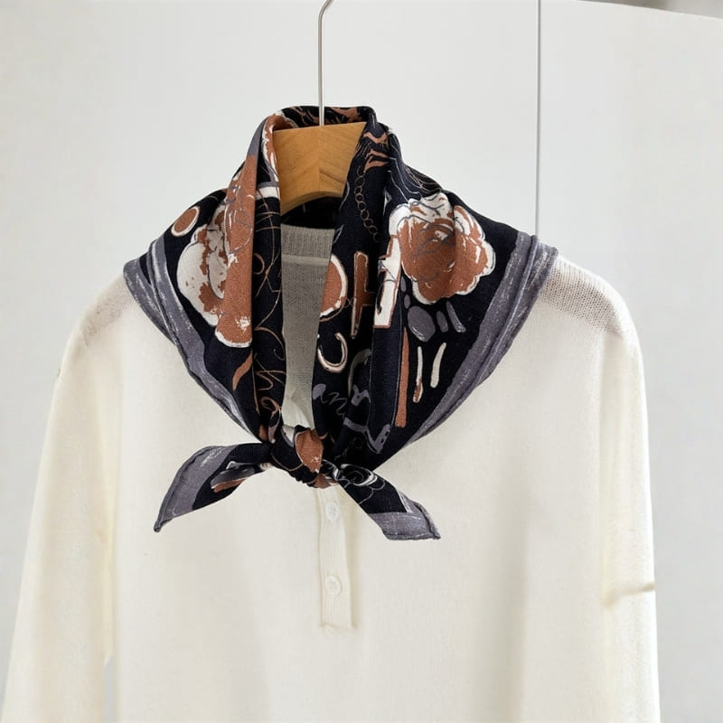 MaraSilk Pure Mulberry Silk-Wool Scarf - Square MS904