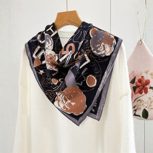 MaraSilk Pure Mulberry Silk-Wool Scarf - Square MS904