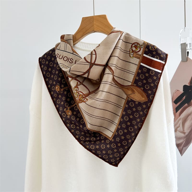 MaraSilk Pure Mulberry Silk-Wool Scarf - Square MS904