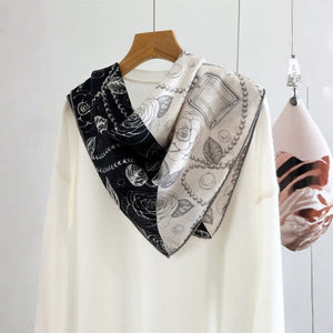 MaraSilk Pure Mulberry Silk-Wool Scarf - Square MS904