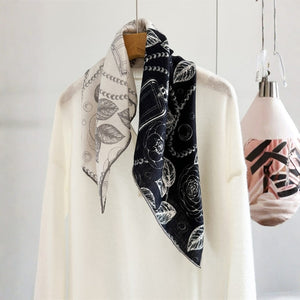 MaraSilk Pure Mulberry Silk-Wool Scarf - Square MS904