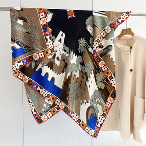 MaraSilk Pure Mulberry Silk-Wool Scarf - Square MS986