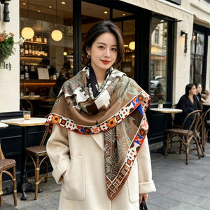 MaraSilk Pure Mulberry Silk-Wool Scarf - Square MS986