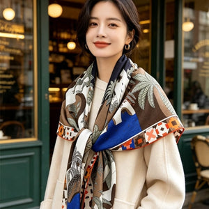 MaraSilk Pure Mulberry Silk-Wool Scarf - Square MS986