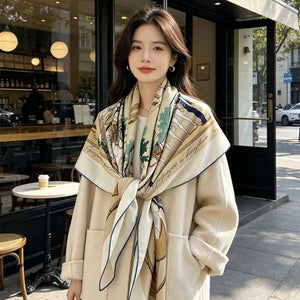 MaraSilk Pure Mulberry Silk-Wool Scarf - Square MS987