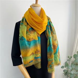 MaraSilk Pure Wool Scarf - Oblong MS834