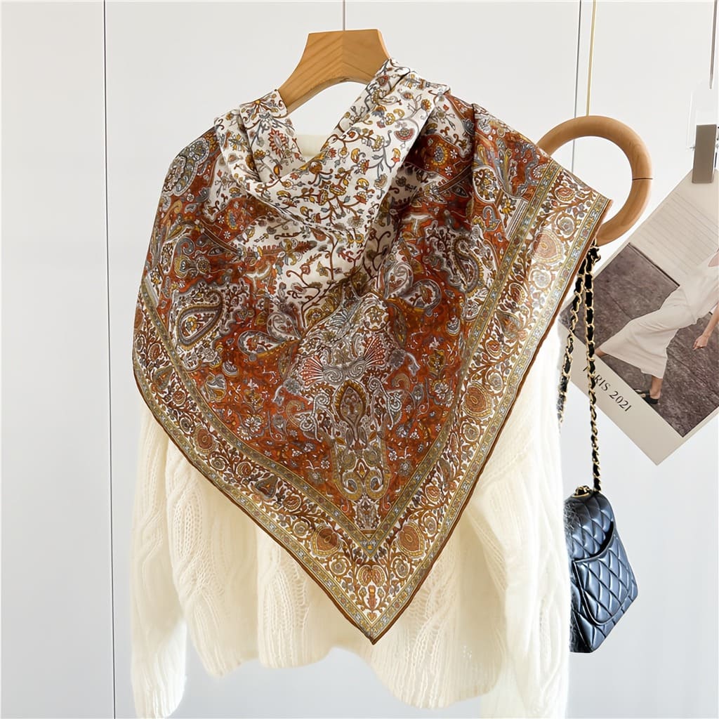 MaraSilk Pure Wool Scarf - Square MS816