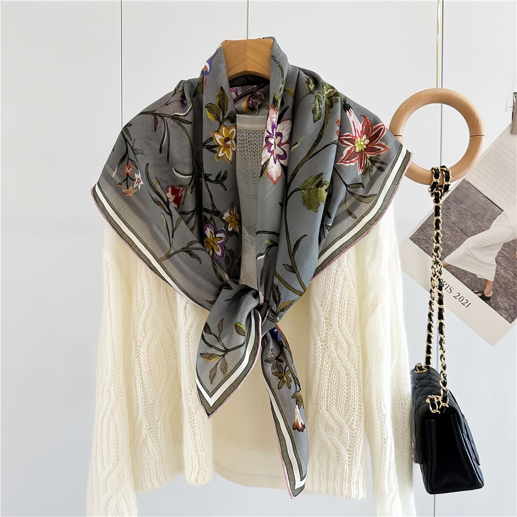 MaraSilk Pure Wool Scarf - Square MS816