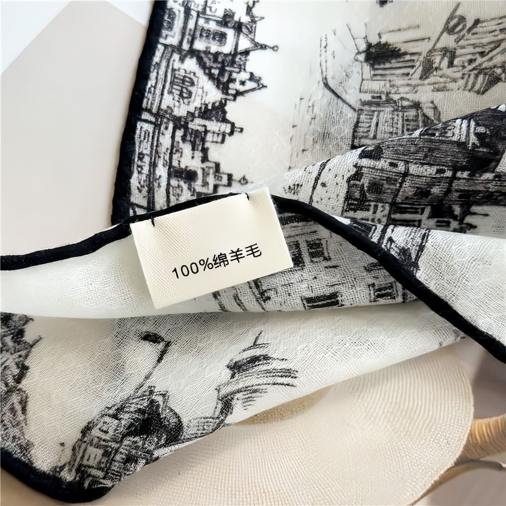 MaraSilk Pure Wool Scarf - Square MS816