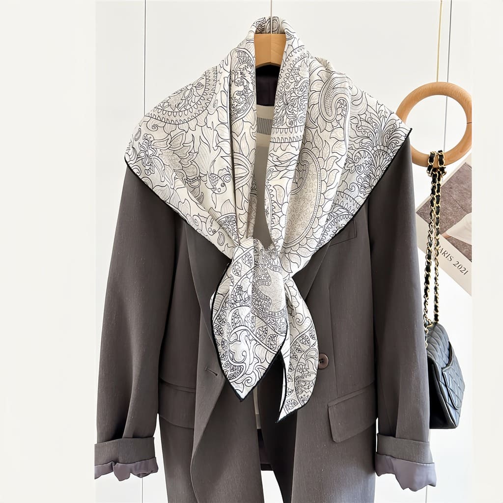 MaraSilk Pure Wool Scarf - Square MS816