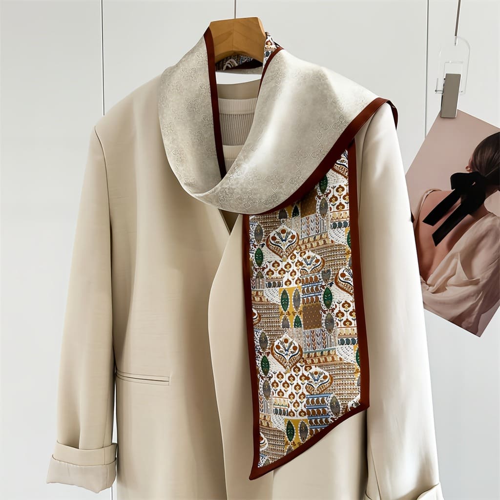 MaraSilk Pure Mulberry Silk Scarf - Ribbon Crepe Satin MS840 59" x 6" MS84002