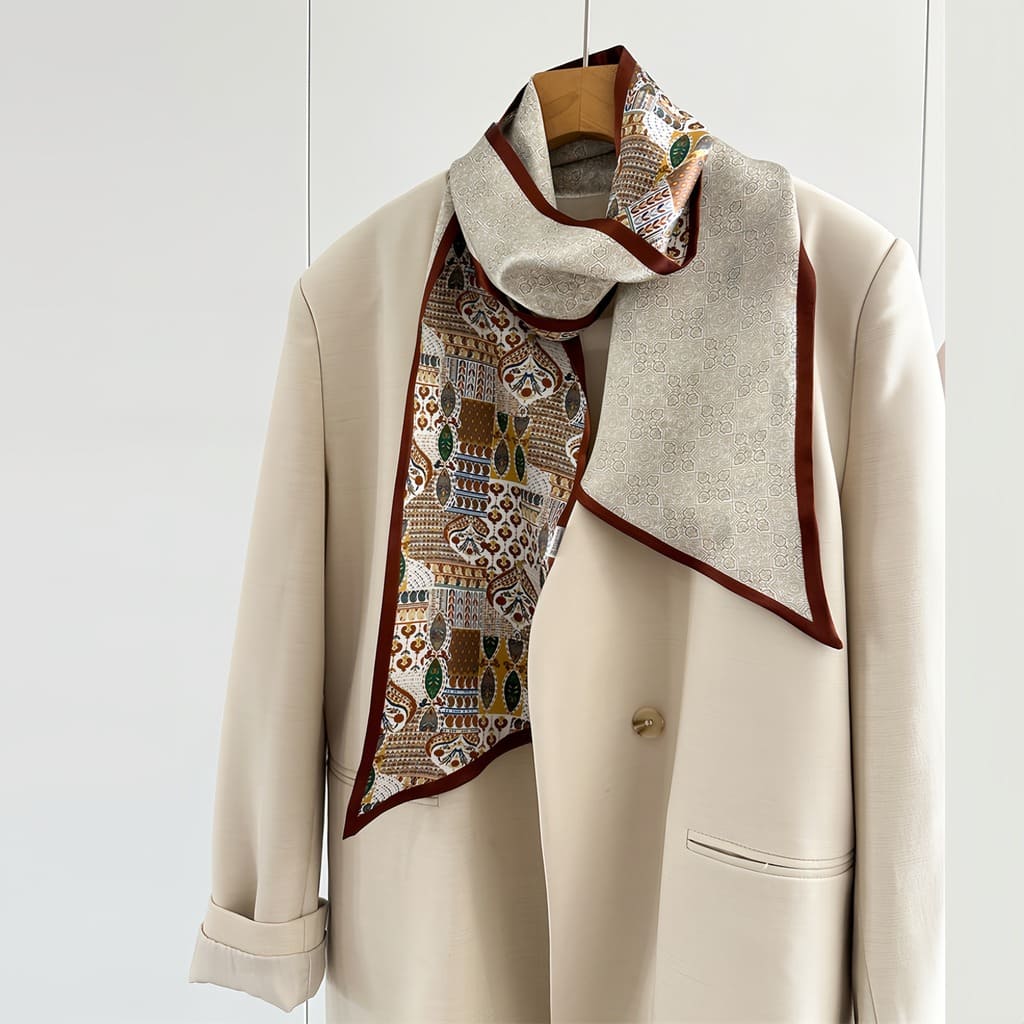 MaraSilk Pure Mulberry Silk Scarf - Ribbon Crepe Satin MS840