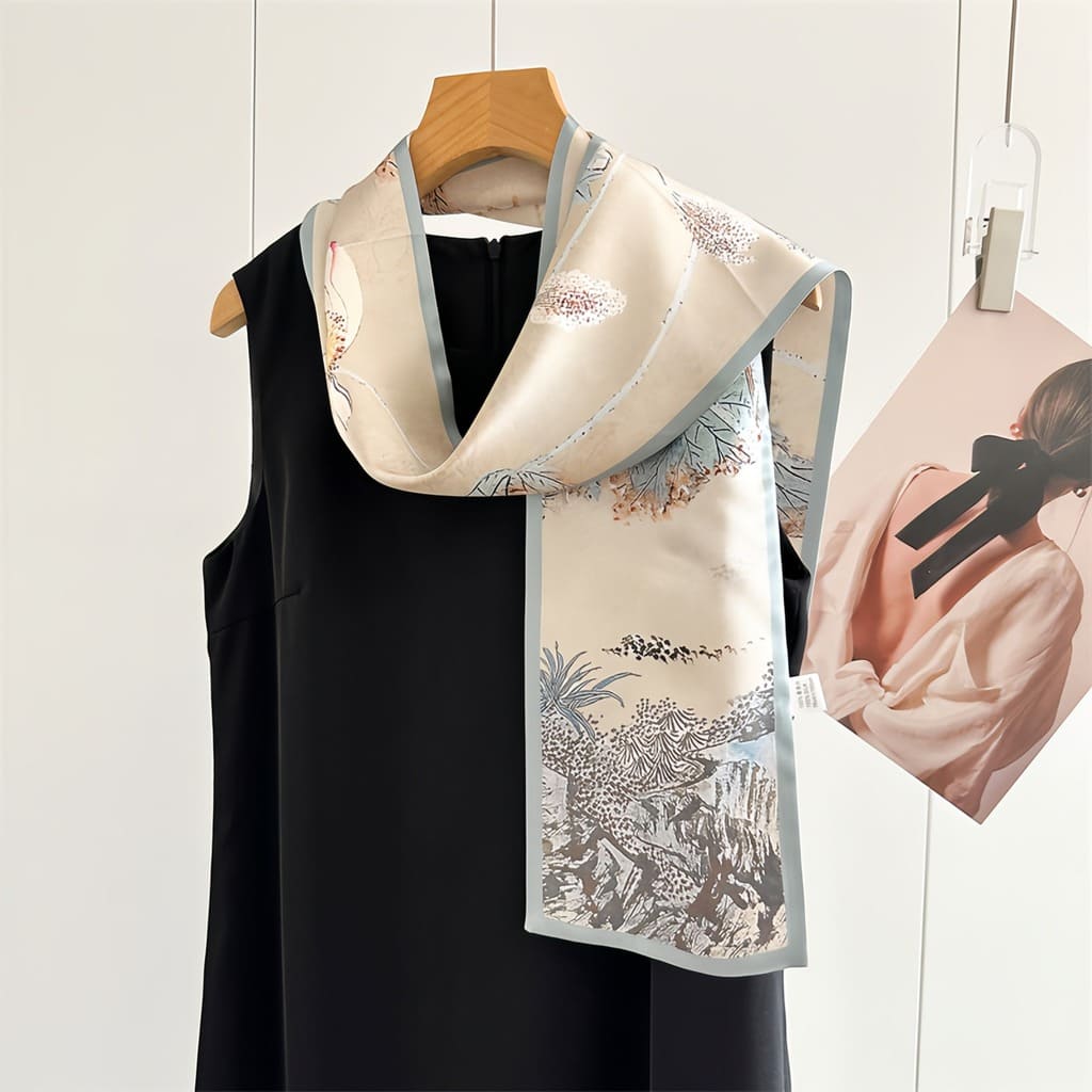 MaraSilk Pure Mulberry Silk Scarf - Ribbon Crepe Satin MS842 59" x 6" MS84201