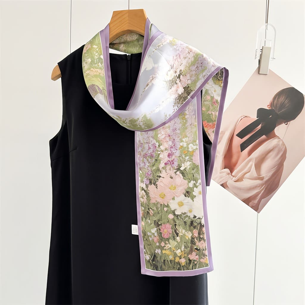 MaraSilk Pure Mulberry Silk Scarf - Ribbon Crepe Satin MS842 59" x 6" MS84204