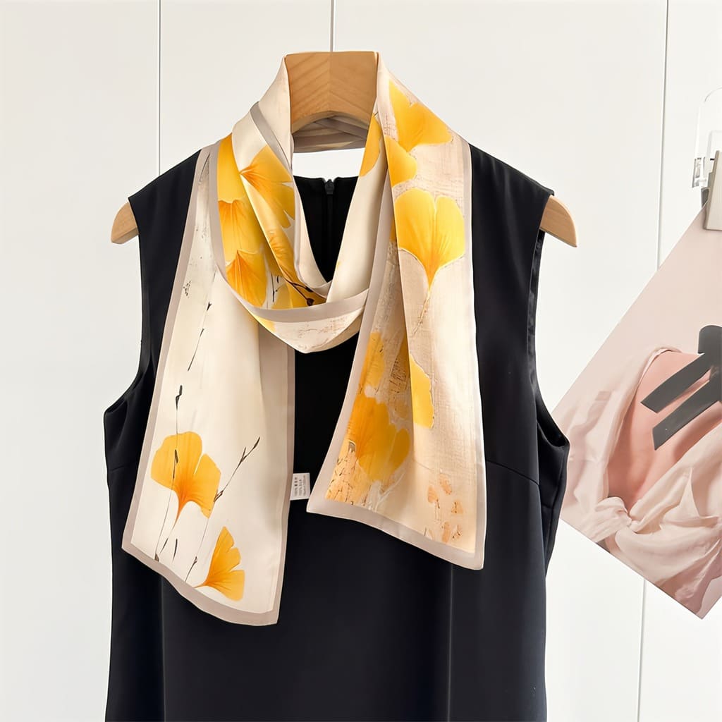 MaraSilk Pure Mulberry Silk Scarf - Ribbon Crepe Satin MS842