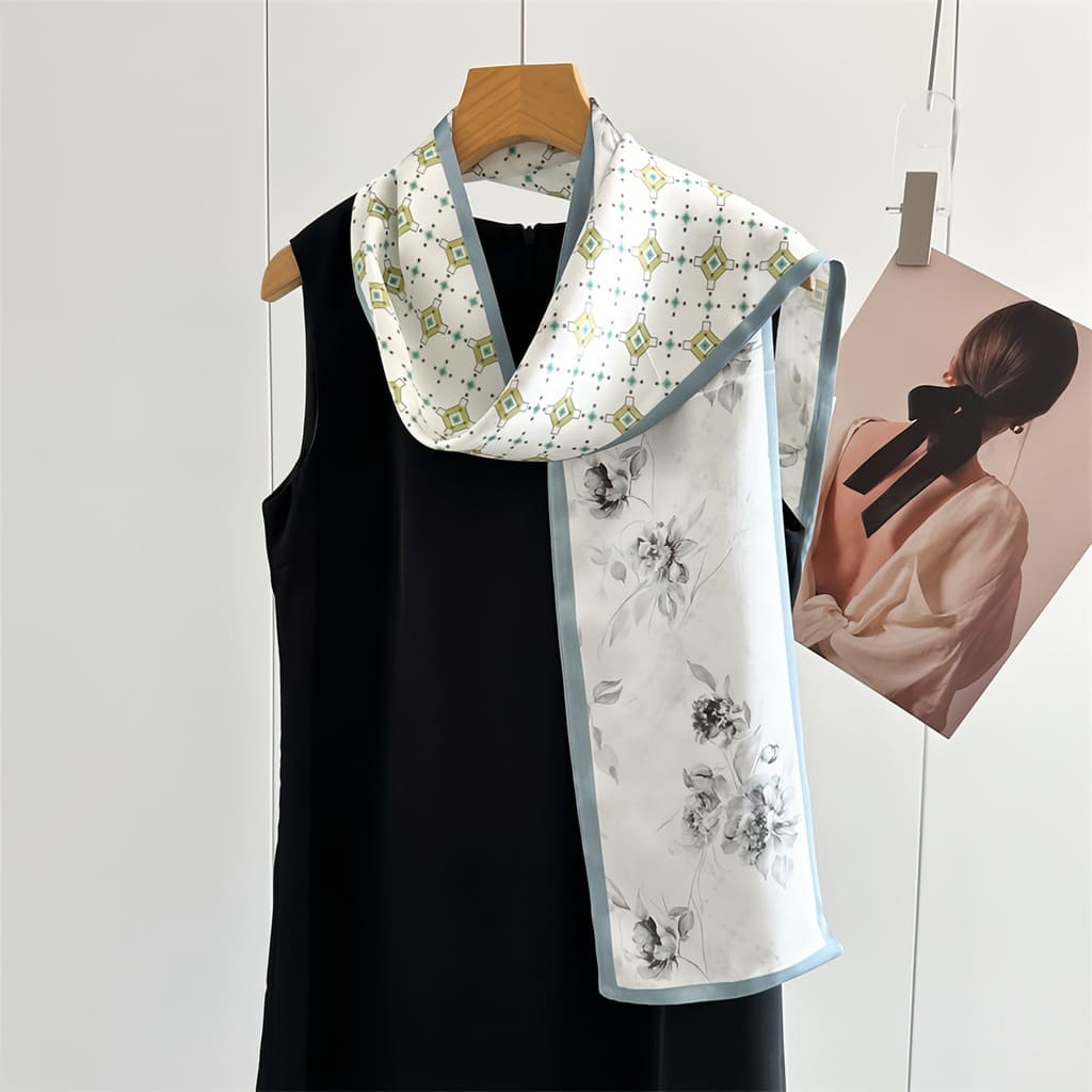 MaraSilk Pure Mulberry Silk Scarf - Ribbon Crepe Satin MS842 59" x 6" MS84207