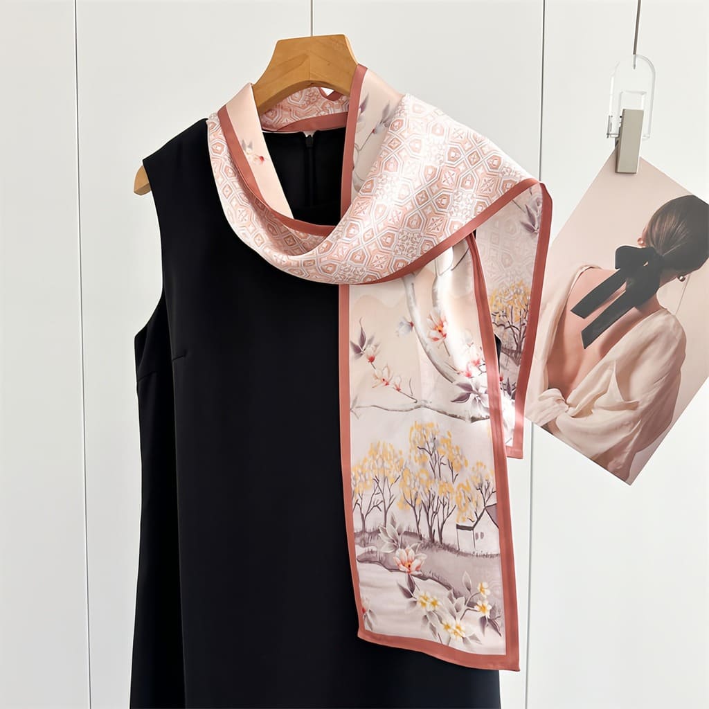 MaraSilk Pure Mulberry Silk Scarf - Ribbon Crepe Satin MS842 59" x 6" MS84202