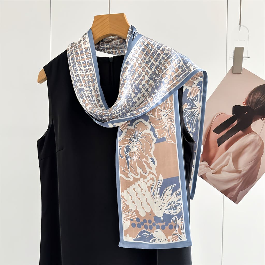 MaraSilk Pure Mulberry Silk Scarf - Ribbon Crepe Satin MS843 59" x 6" MS84301