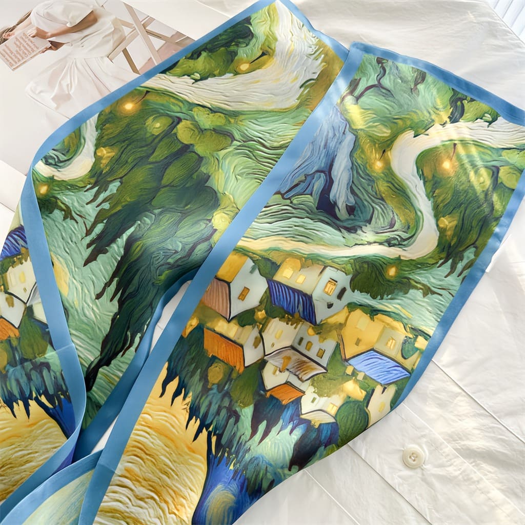 MaraSilk Pure Mulberry Silk Scarf - Ribbon Crepe Satin MS843