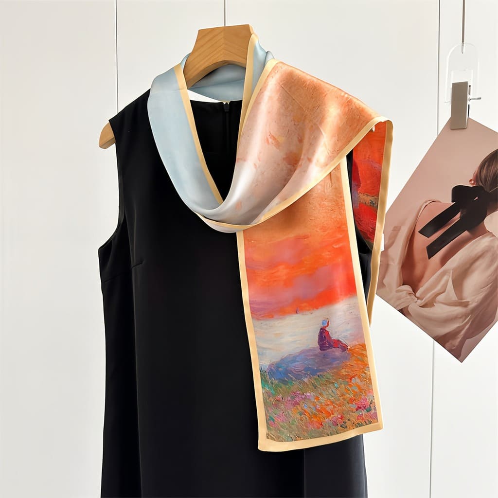 MaraSilk Pure Mulberry Silk Scarf - Ribbon Crepe Satin MS843 59" x 6" MS84303