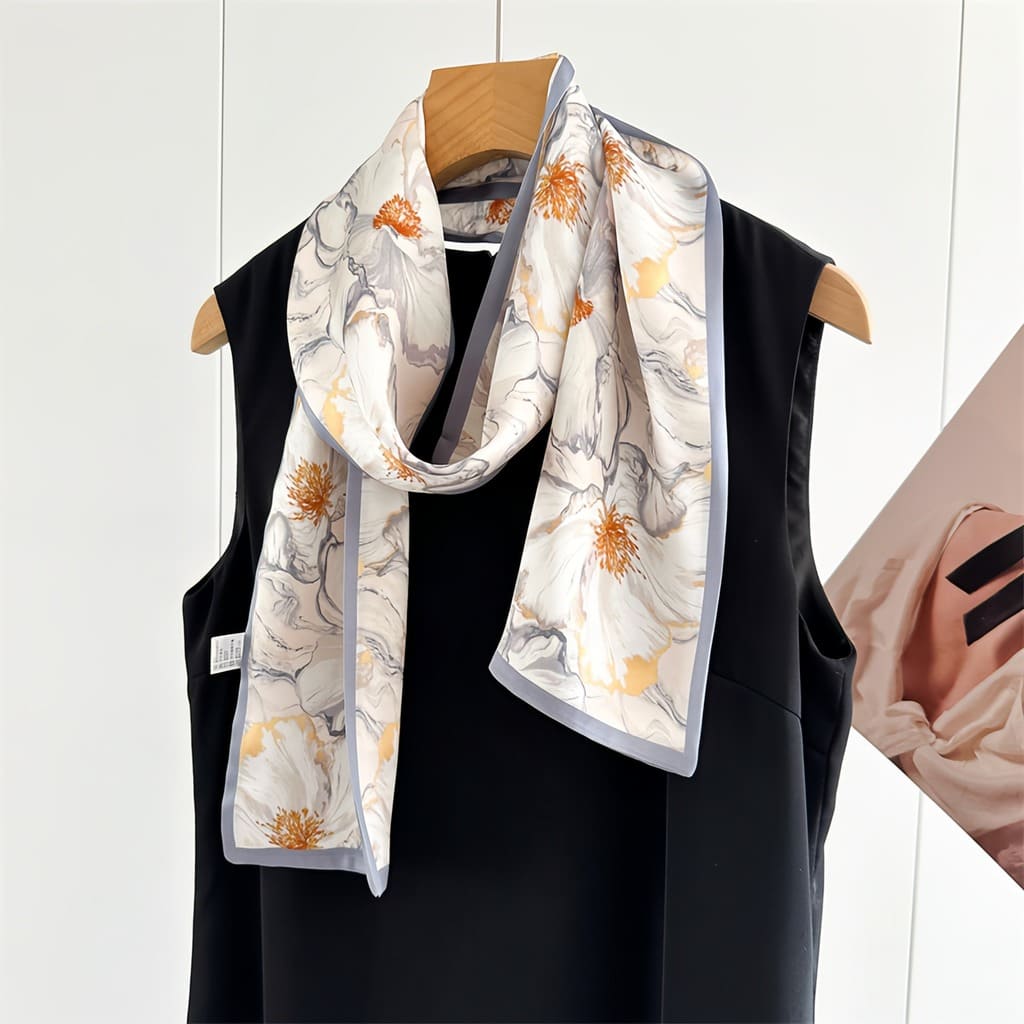 MaraSilk Pure Mulberry Silk Scarf - Ribbon Crepe Satin MS843