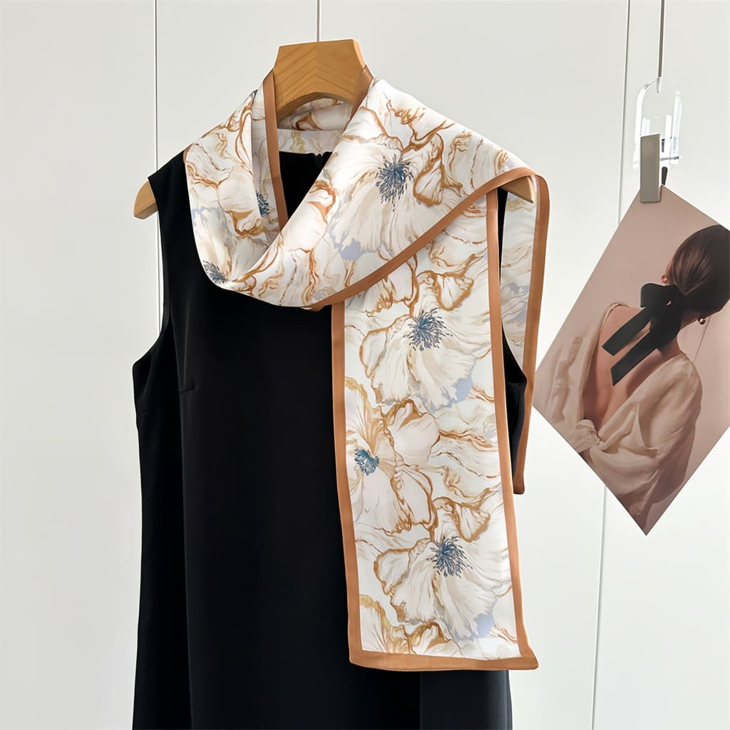 MaraSilk Pure Mulberry Silk Scarf - Ribbon Crepe Satin MS843 59" x 6" MS84305