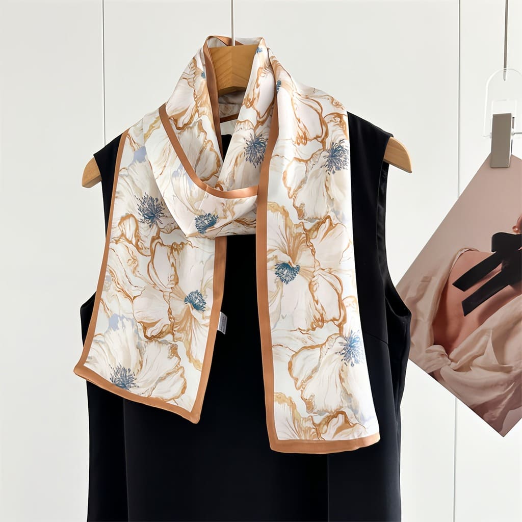 MaraSilk Pure Mulberry Silk Scarf - Ribbon Crepe Satin MS843