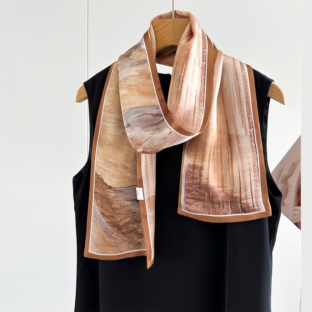 MaraSilk Pure Mulberry Silk Scarf - Ribbon Crepe Satin MS843