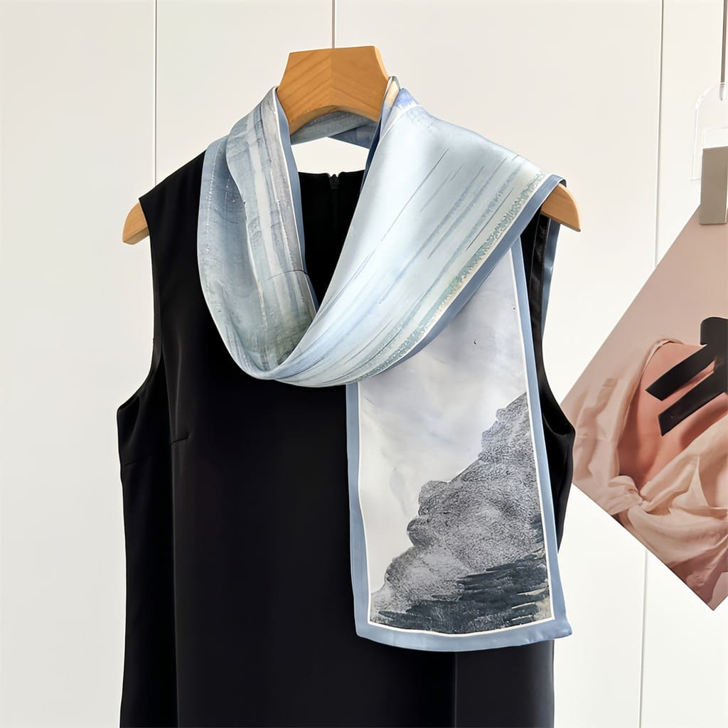 MaraSilk Pure Mulberry Silk Scarf - Ribbon Crepe Satin MS843 59" x 6" MS84307